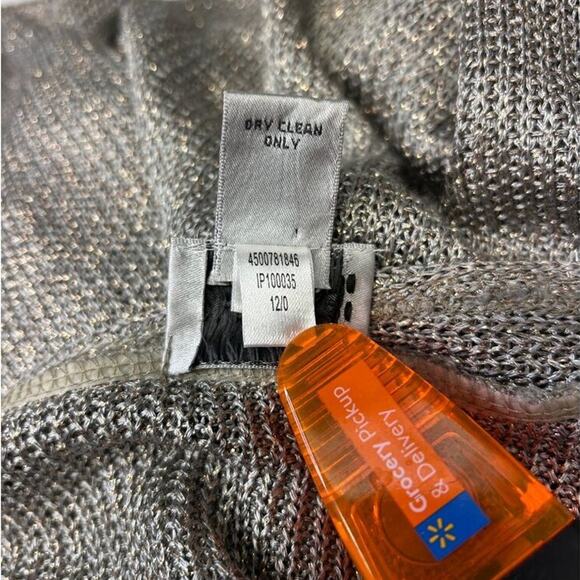 Chico's Womens Gold Metallic Open-Front Cardigan Longline Sweater Size 3 (XL) - Picture 6 of 9